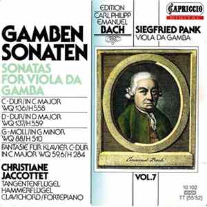 FLAC Carl Philipp Emanuel Bach, Siegfried Pank, Christiane Jaccottet - Gambensonaten, Fantasie Für Klavier C-dur
