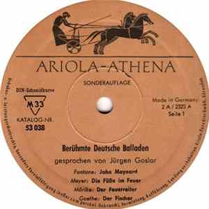 FLAC Jürgen Goslar - Berühmte Deutsche Balladen