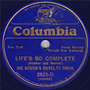 FLAC Joe Green's Novelty Orch. - Life's So Complete / Paradise Lane