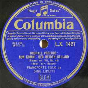 FLAC Dinu Lipatti, Bach - Chorale Preludes
