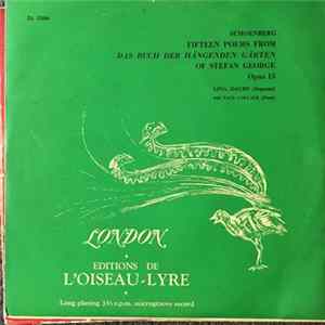 FLAC Schoenberg, Lina Dauby With Paul Collaer - Fifteen Poems From Das Buch Der Hängen Gärten Of Stefan George Op.15