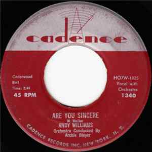 FLAC Andy Williams - Are You Sincere
