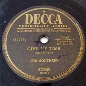 FLAC Jeri Southern - Give Me Time / What Good Am I Without You