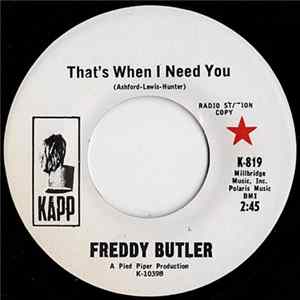 FLAC Freddy Butler - Thats When I Need You